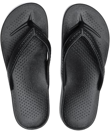 Meik Mangni Chanclas Mujer Sandalias de Playa Verano Chanclas de dedo Transpirables Pantuflas Con El Apoyo Arco Piscina Zapatillas de Baño Negro 39EU