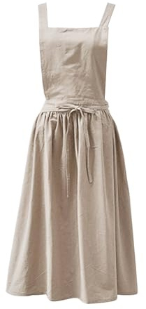 Tablier de cuisine – Blouse de chef en lin et coton à la mode, uniforme de service | Tenue de cuisine artisanale confortable, tablier d'artisanat, combinaison pour boulangerie, Bar, café, Studio,