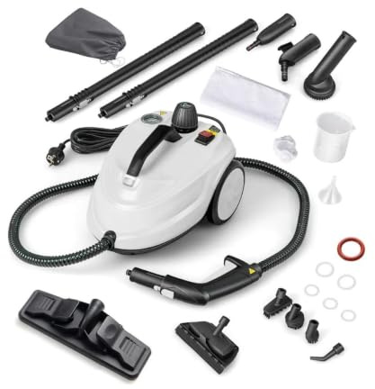 Limpiador de vapor escoba portátil 37 x 26 x 25 cm 2000w limpieza rápida 15 accesorios diseño PP blanco 20_0012904