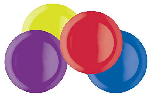 Colourworks Juego de 4 Platos de Melamina, Platos Redondos, Platos Multicolores, 1 Rojo, 1 Morado, 1 Verde, 1 Azul, 28 x 1,7 cm c/u, 12 Meses de Garantía, 1 Juego