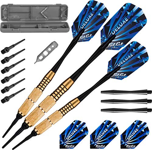 Fat Cat by GLD Products Deluxe Soft Tip Darts with Storage/Travel Case, 16 Grams , Black