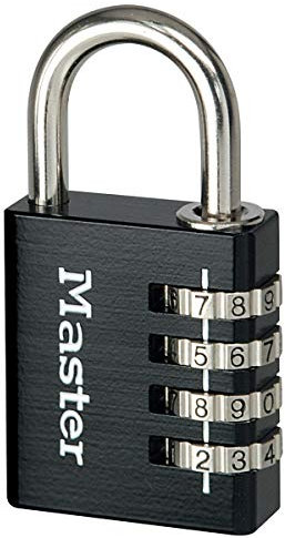 Master Lock 7640EURDBLKCC Combination Padlock in Aluminium, Black, 4 x 7,8 x 1,5 cm
