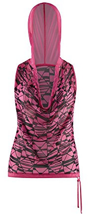 Zumba Fitness Geo Dreamer Top Camiseta Deportiva con Capucha, Color Rosa (Back to The Fuchsia), XS, S