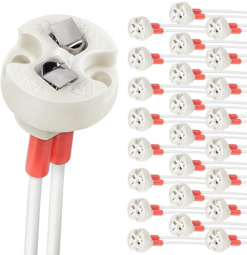 DiCUNO 24pcs bi-pin Base, G4, G6,35, Gy6,35, GX5.3 MR16, GZ4 MR11, halógena incandescente LED Socket Titular de la lámpara de cuerpo de cerámica (2 unidades)