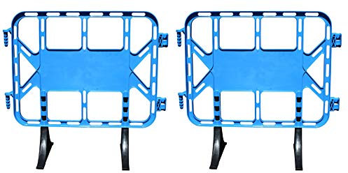 ADO - Valla de plástico obra peatonal en color azul, valla con patas extraíbles de 1 metro (2- Vallas)