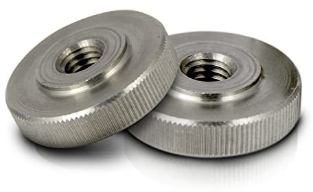 PROTECH 2 Stück Rändelmuttern M8 Edelstahl A1 VA rostfreier niedrige Form Mutter DIN 467 Rändel Muttern Gewinde