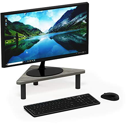Furinno Turn-N-Tube Support de Moniteur à Coin, Chêne Français/Noir