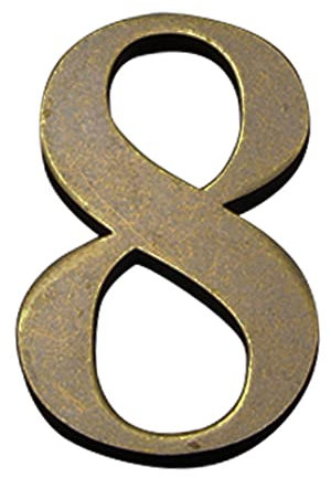 Zayookey Numéro de Maison en Antiquité le Cuivre Numéros de Porte 4 Pouces (10 cm) Numéro de Adresse Métal Numéro 3D Auto-Adhésif Modern Alloy House Number (Door Number 8)