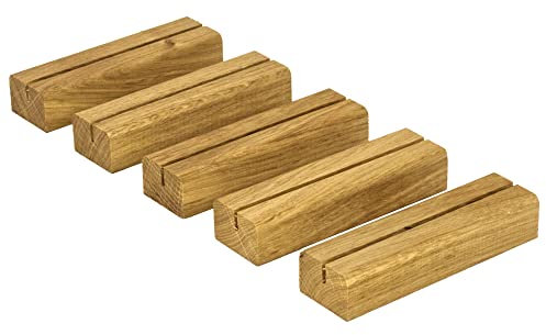 Fotohalter/Bilderhalter/Kartenhalter- Massivholz - Diverse Holzarten - Stückzahl wählbar (Eiche, 5 und mehr Stück)