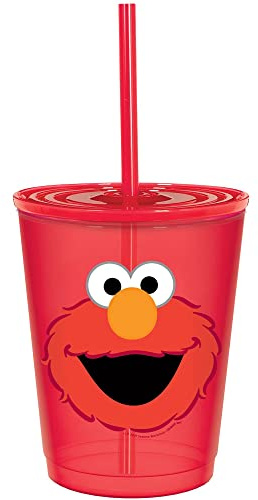 Vibrant Red Everyday Sesame Street Sippy Cup - 12 oz. - BPA-Free Plastic - Perfect for Themed Parties & Events (1 Pc.)