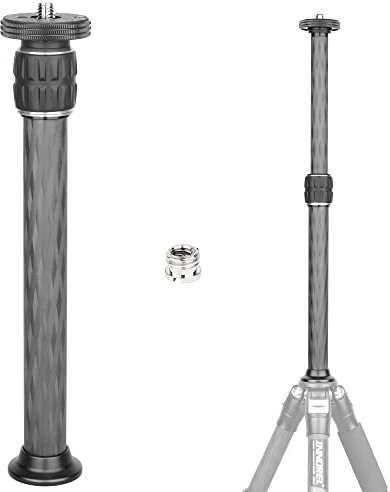 INNOREL ER222C Universal-Verlängerungsstange aus Kohlefaser für Stative mit zweiteiliger Mittelsäule für Stativ, Einbeinstativ, DSLR-Kamera, max. Rohr 22,2 mm