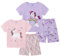 Little Girls Unicorn Pyjamas Sets Cotton Short Sleeved Summer Pjs for Kids Pajamas 3-8 Years Sleepwear - 4-Piece Pink-purple