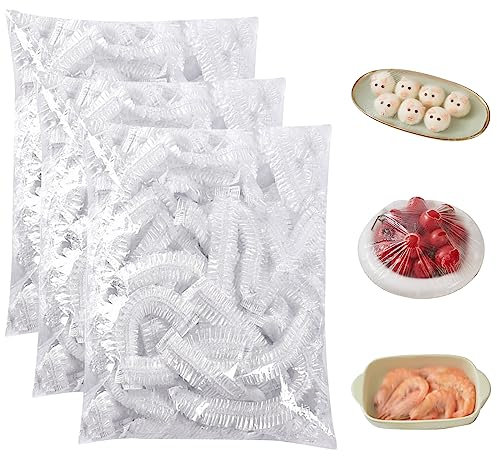 Pizsieat Lot de 300 Charlotte Alimentaire Reutilisable,Film Alimentaire Elastique Sac de Conservation Couvre Plat Reutilisable pour Conservation des Fruits et Légumes ou Stockage des Aliments