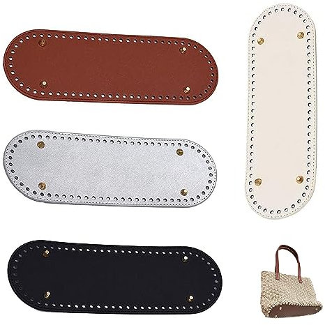 Dfuqanb 4 Stück Stricken Häkeln PU Taschenboden(26.5 * 8cm), Korbboden Kunstleder, Boden Tasche Häkeln, Tasche Häkeln, Taschenboden,für Häkeltasche Stricktasche Umhängetasche (26.5 * 8cm)