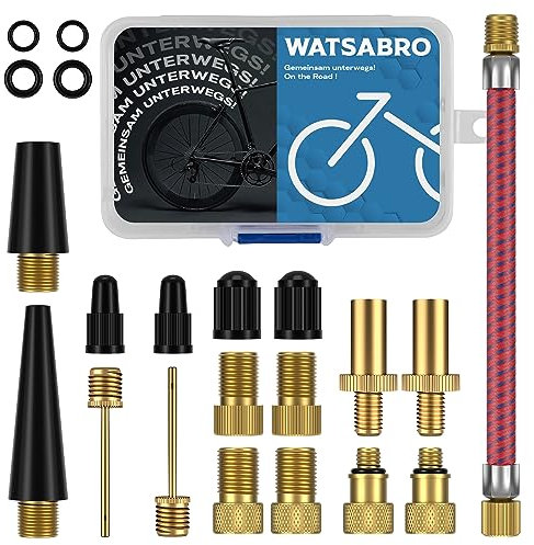 WATSABRO Fahrradventil Adapter Set, Autoventil Adapter und Französisches Ventil Adapter, Kompressor Ventiladapter, Luftpumpe Adapter