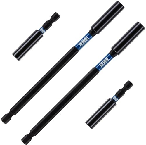 Rennie Tools - 4 Pack 60mm & 152mm Long Impact Duty Screwdriver Drill/Bit Holder Fits Milwaukee Dewalt Bosch Milwaukee WERA etc. Impact Drill Hex Extension Bar/Tool Holders/Adapter