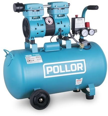 Low Noise Oilless Air Compressor Silent 5.2 CFM Oil Free 115 PSI Portable, 8 BAR 115psi (50L)