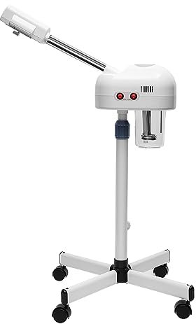 Vapore facciale, 2 in 1 Ozono Viso Sauna con ugello girevole Ruote universali per abitazioni private, ospedali saloni di bellezza