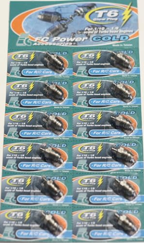 FC Power Glow Plug T6 for 1/10 1/8 Scale of Turbo Head Engine 1pc