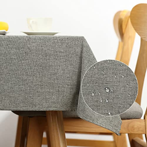 CALIYO Tischdecke Leinenoptik Tischdecke abwaschbar Tischtuch Leinen Tischläufer Tischwäsche Eckig