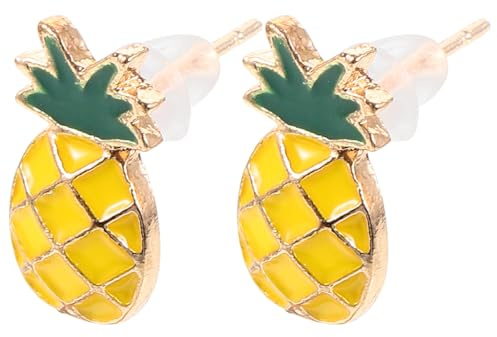 CALLARON Fruchtohrringe Damen Ohrstecker Mit Leichtem Ananas Und Zitrone Design Sommer Modeschmuck Für Alltag Und Party