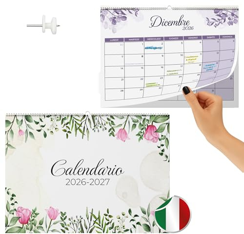 Finoly Calendario 2026 da Parete Luglio 2026 Dicembre 2027 in Italiano (18 Mesi) | Calendario Mensile 2026 | Calendario Familiare da Appendere alla Parete con Gancio Facile (Parete Natura Italiano)