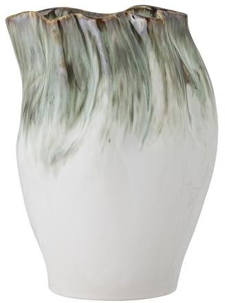 Bloomingville Nisha Vase, Grün, Steingut, T22,5xH30 cm