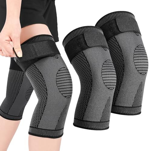 dusaniyali 1 Paar Kniebandage Männer Damen Knee Support Verstellbarer Kniestütze Bandage Knie für Laufen, Klettern, Radfahren, Fußball, Basketball, Tennis, Fitness