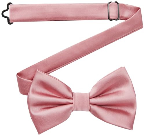 DonDon pajarita para hombre hecha a mano con aspecto de seda 12 x 6 cm pajarita Rosa empolvado