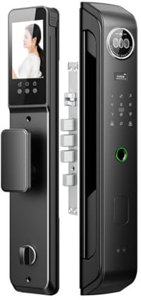 Iuscacey Palm Vein Smart Door Lock - Avancerad biometrisk säkerhet, nyckelfri ingång, 8 upplåsningsmetoder, videointercom, autolås