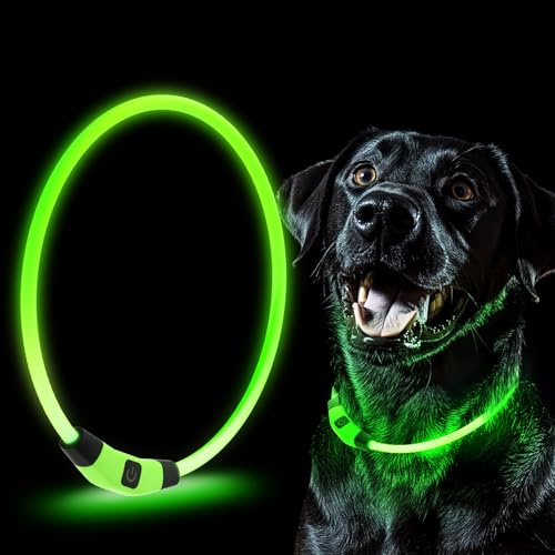 Collar con Luz LED para Mascotas, Tamaño Ajustable, lumioso 7 Colores