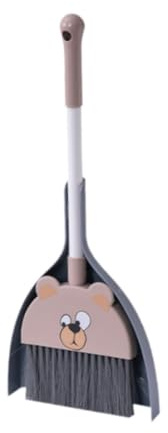 Oshhni Mini Scopa con Paletta per Bambini, Piccolo aiutante per Le Pulizie domestiche, Gioco di Ruolo, apprendimento precoce, Set per la Pulizia dei Bambini, Orso dei Cartoni Animati