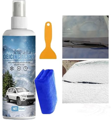 Zetqhuu Spray Sbrinante per Parabrezza - Spray Sbrinante Sciogli-Ghiaccio - Agente Automobilistico - per Finestrino Parabrezza Vetro Tergicristallo Auto Camper Camion Garage Autostrada