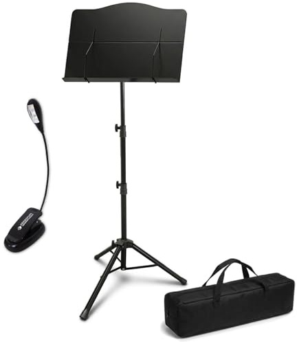 keepdrum MUS024 notbord vikbart notställ med LED-lampa