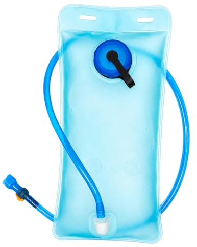 QLK 1.5L Hydration Bladder, Leakproof BPA-Free Water Reservoir | Wide-opening TPU water bladder with quick-flow bite valve and magnetic tube clip for running vests, cycling, hiking, camping