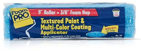 FoamPRO 58 Foam Paint Roller, 9 x 3/8 Honeycomb Foam - Ideal for Applying Texture Paints On Walls and Anti-Slip Coatings to Floors Compatible with All Paints - for Uniform, Professional Finish
