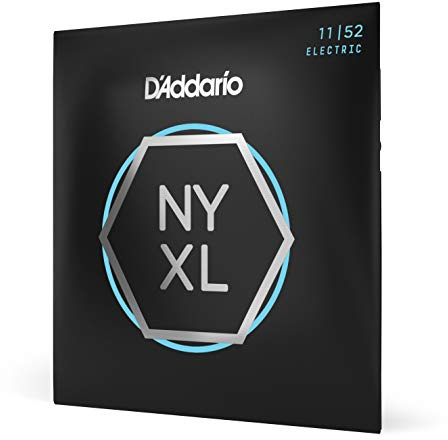 D'Addario gitarrsträngar – NYXL elgitarrsträngar – NYXL1152 – oöverträffad styrka, inställningsstabilitet, förbättrad mellanklass – för 6 stränggitarrer – 11-52 medium topp/tung botten