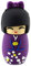 AreTop 32Go Clé USB 2.0 Fantaisie Flash Drive Mémoire U Disque en Forme de Poupée Japonaise Porte Clé (32GO, Violet)