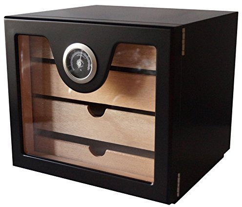GERMANUS Humidor Armadietto contenitore per sigari nero