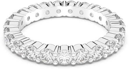 Swarovski Anillo Vittore XL, Blanco, Baño de rodio