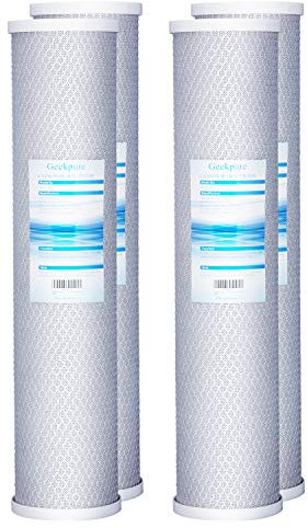 Geekpure Cartucho de filtro de agua de repuesto de bloque de carbón de 20 pulgadas para filtración de agua en toda la casa - 4,5x 20 - 5 micrón (4)