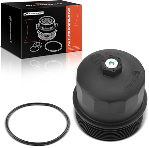 A-Premium Oil Filter Housing Cap Assembly Compatible with BMW X5 2004-2010, 545i 2004-2005, 550i 2006-2010, 745i/745Li 2002-2005, 750i, 750Li, 760i, 760Li, 645Ci, 650i, Alpina B7, Replace# 11427521353