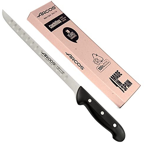 Arcos Couteau à Jambon Professionnel Alvéolé | Couteaux Cuisine Professionnels | Acier Inoxydable Nitrum 240 mm
