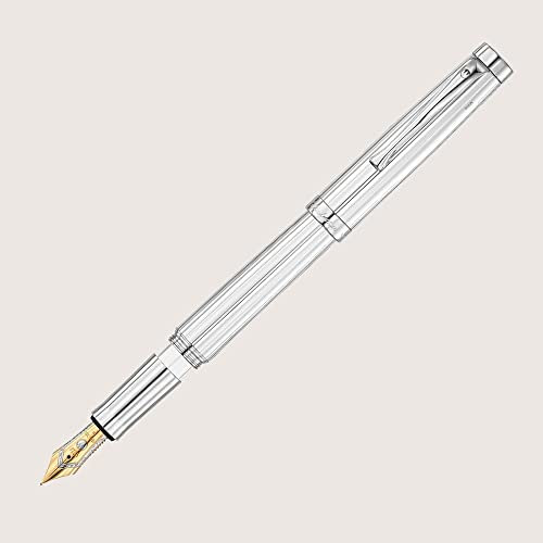 WaldMann Manager Kolbenfüllfederhalter mit Goldfeder EF Linien-Design Federstärke auswählen Extra Fein (EF)