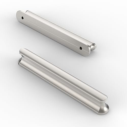 Amerdeco 10 Stück Möbelgriffe Gebürsteter Nickel 96mm Lochabstand Schubladen Griffe für Küchenschränke Schrankgriffe Schubladengriffe Türgriffe für Küchenschränke Kleiderschrank UK0049