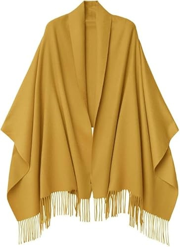 PFLife 80''*27'' Écharpe en Cachemire pour Femmes Écharpe Cadeau pour Femmes Châle en Cachemire Douce et Chaude Enveloppée en Hiver (A-Jaune Gingembre)