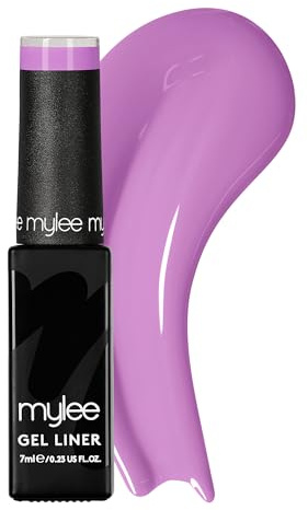 Mylee Liner Gel Nail Polish 7ml [Lilac U A Lot] With Built-In Nail Art Brush - UV/LED Soak-Off Nail Art Manicure Pedicure for Professional, Salon & Home Use - Long Lasting & Easy to Apply