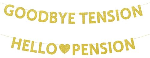 1 Pezzo Decorazione Pensionamento, Striscione Creativa Personalizzata, Decorazione Pensionabile, Unisex (Oro)