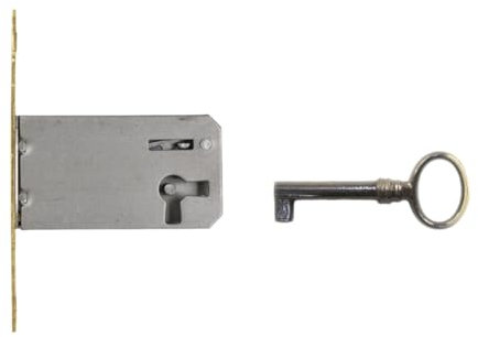 Holzando Möbelschloss Einsteckschloss mit Schlüssel 02.4014-3013.03 Rechts - Dornmaß 50mm - Halmlänge 32mm