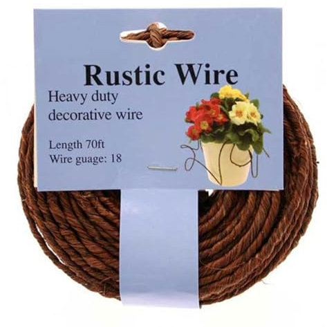 1Buy UK Wire Roll of 21m Green Brown Natural Rustic Grapevine Wire Floral Floristry Crafts Weddings Flower Stems Arrangements Design Gift (Brown)
